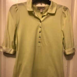 Burberry light green 3/4 sleeve top